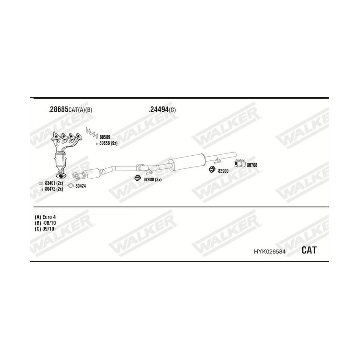 Išmetimo sistema WALKER HYK026584