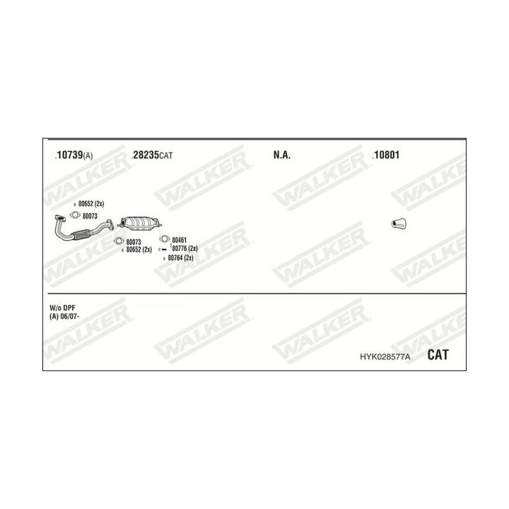 Išmetimo sistema WALKER HYK028577A