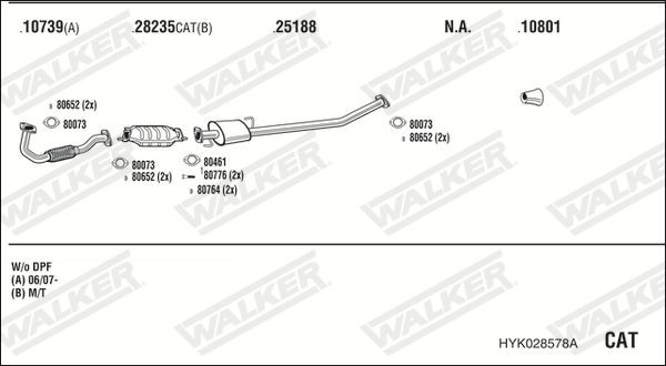 Išmetimo sistema WALKER HYK028578A