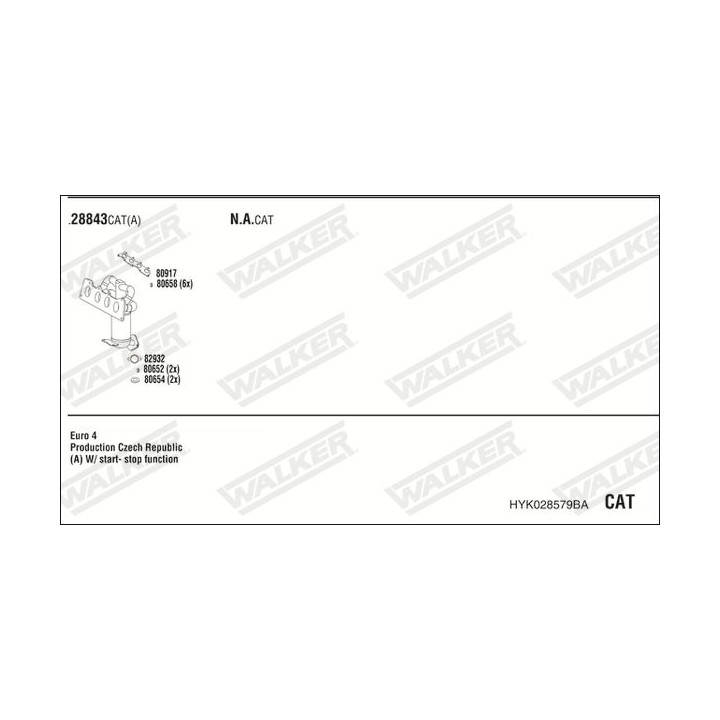 Išmetimo sistema WALKER HYK028579BA