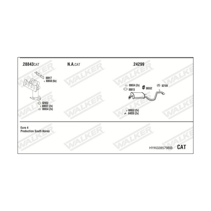 Išmetimo sistema WALKER HYK028579BB
