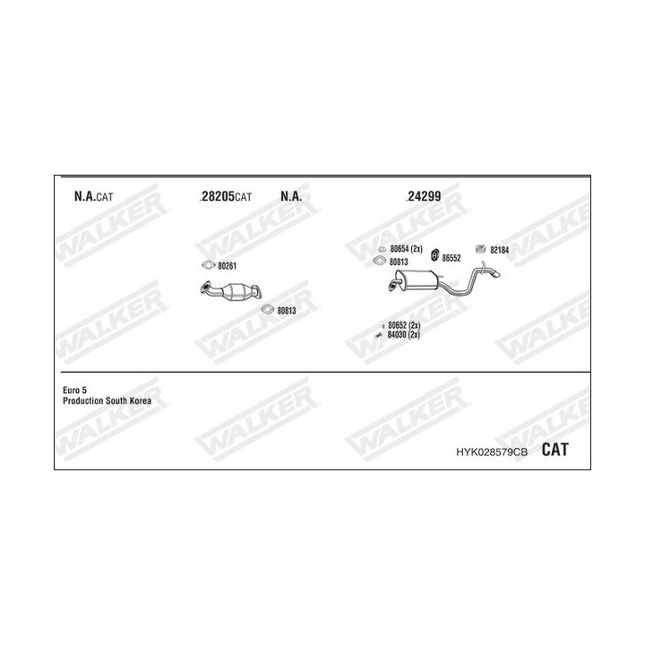 Išmetimo sistema WALKER HYK028579CB