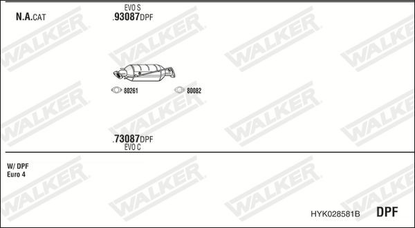 Išmetimo sistema WALKER HYK028581B