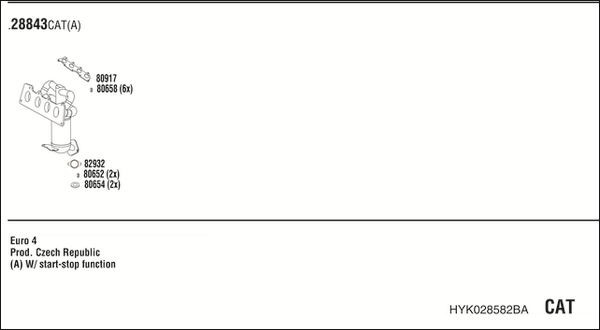 Išmetimo sistema WALKER HYK028582BA