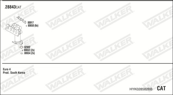 Išmetimo sistema WALKER HYK028582BB