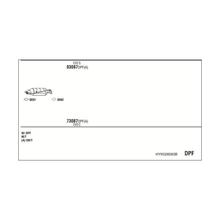 Išmetimo sistema WALKER HYK028583B