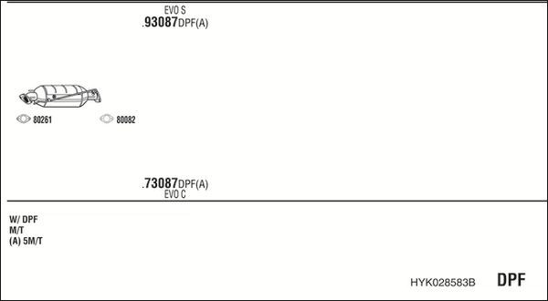 Išmetimo sistema WALKER HYK028583B