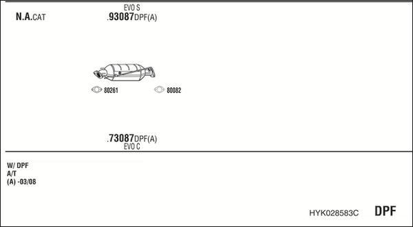Išmetimo sistema WALKER HYK028583C