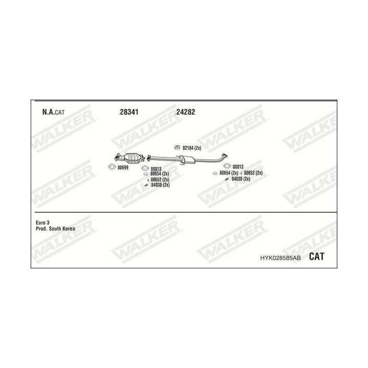 Išmetimo sistema WALKER HYK028585AB