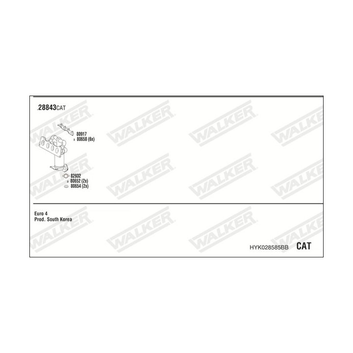 Išmetimo sistema WALKER HYK028585BB