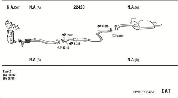 Išmetimo sistema WALKER HYK029643A