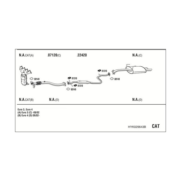 Išmetimo sistema WALKER HYK029643B