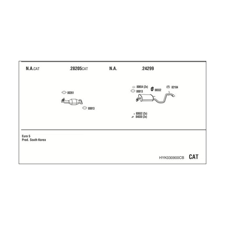 Išmetimo sistema WALKER HYK030900CB