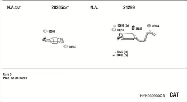 Išmetimo sistema WALKER HYK030900CB