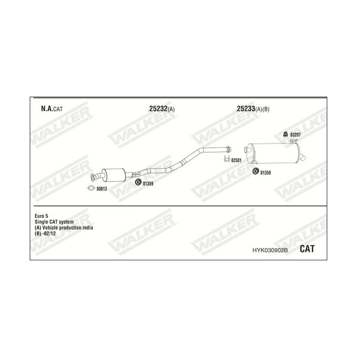 Išmetimo sistema WALKER HYK030902B
