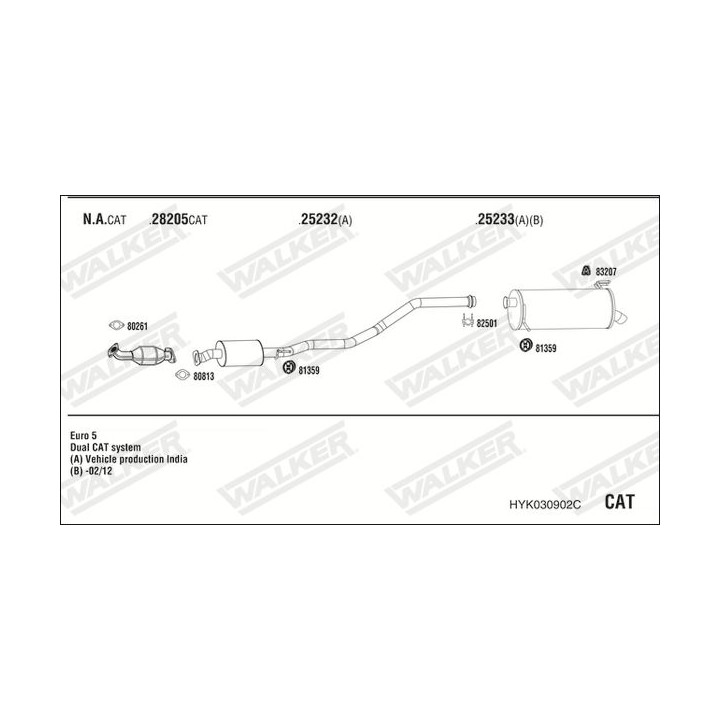 Išmetimo sistema WALKER HYK030902C