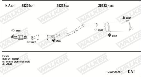 Išmetimo sistema WALKER HYK030902C