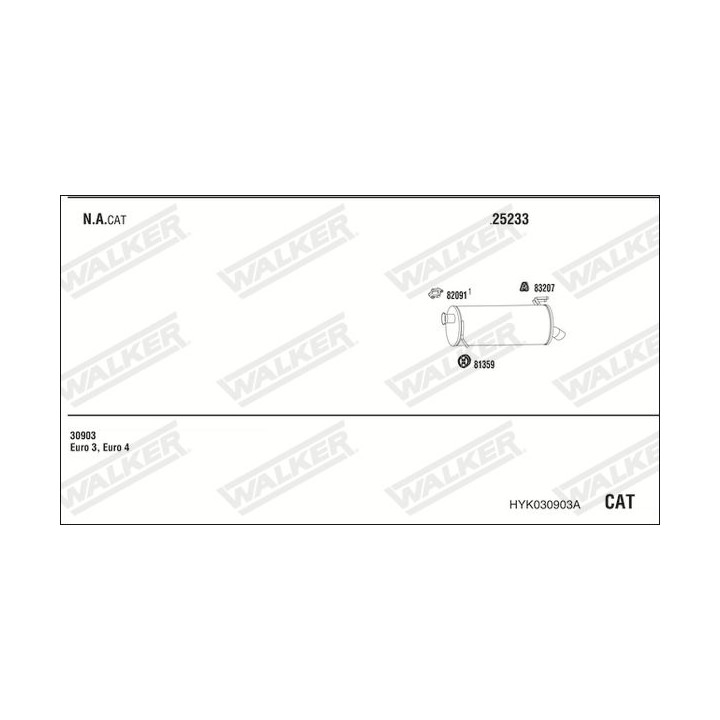 Išmetimo sistema WALKER HYK030903A