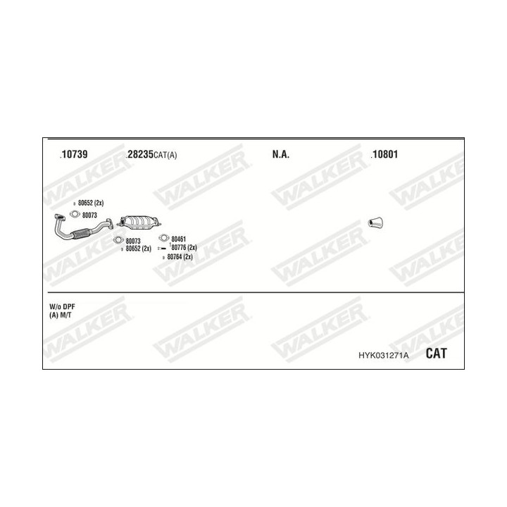 Išmetimo sistema WALKER HYK031271A