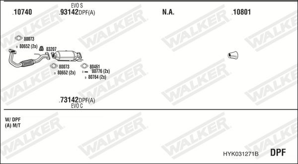 Išmetimo sistema WALKER HYK031271B