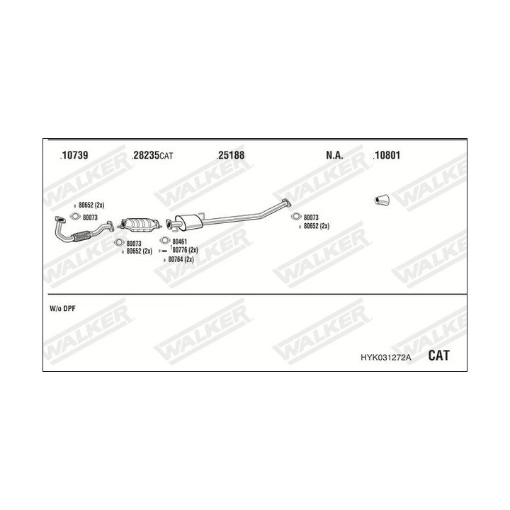 Išmetimo sistema WALKER HYK031272A
