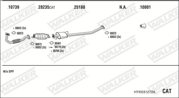 Išmetimo sistema WALKER HYK031272A