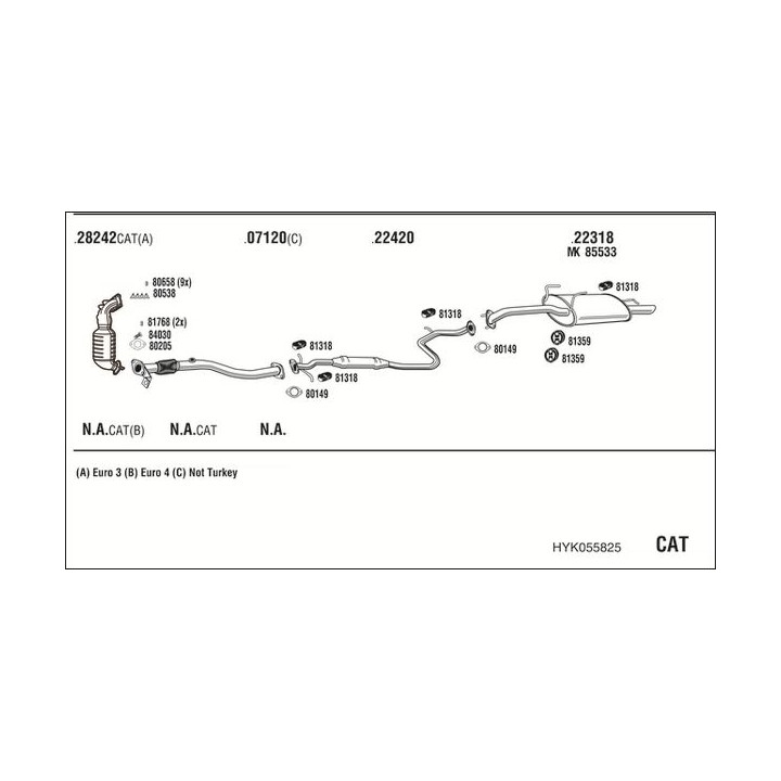 Išmetimo sistema WALKER HYK055825
