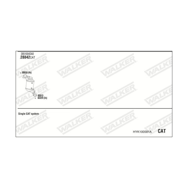 Išmetimo sistema WALKER HYK100581A