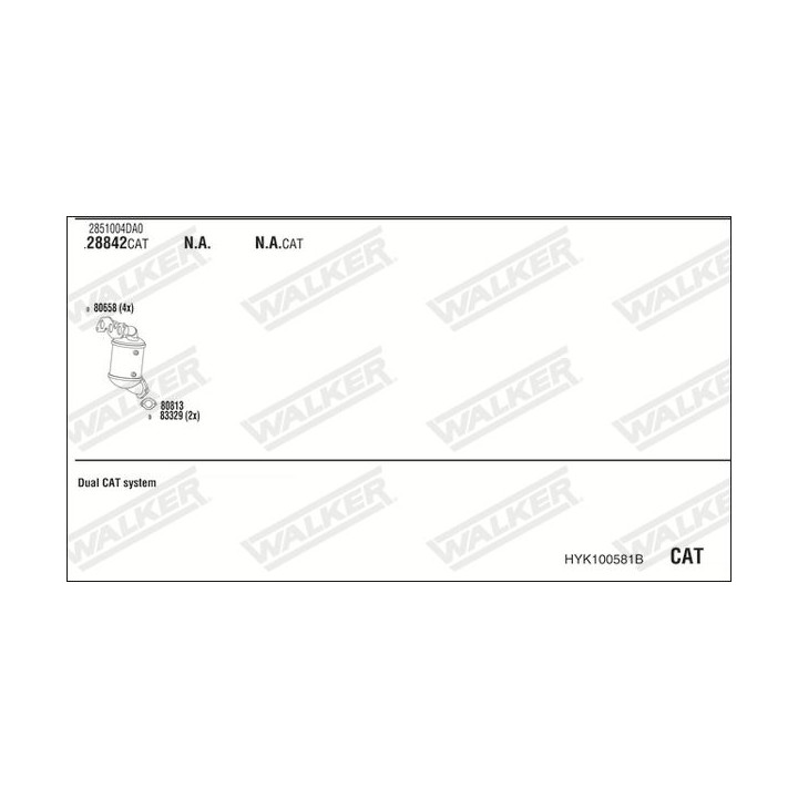 Išmetimo sistema WALKER HYK100581B