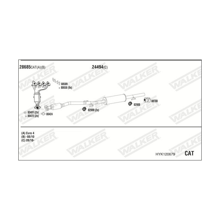 Išmetimo sistema WALKER HYK120679