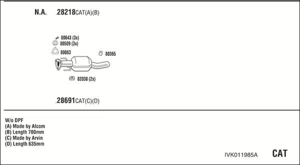 Išmetimo sistema WALKER IVK011985A