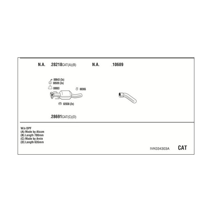 Išmetimo sistema WALKER IVK034303A
