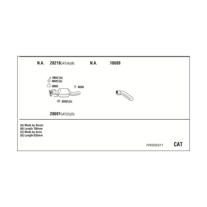 Išmetimo sistema WALKER IVK034311