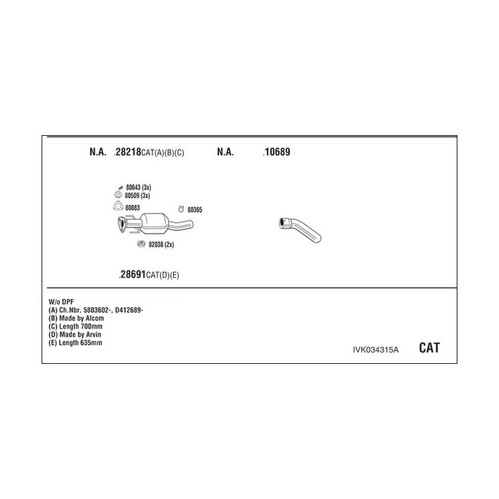 Išmetimo sistema WALKER IVK034315A
