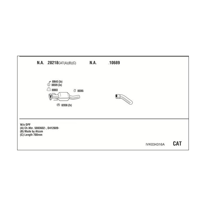 Išmetimo sistema WALKER IVK034316A