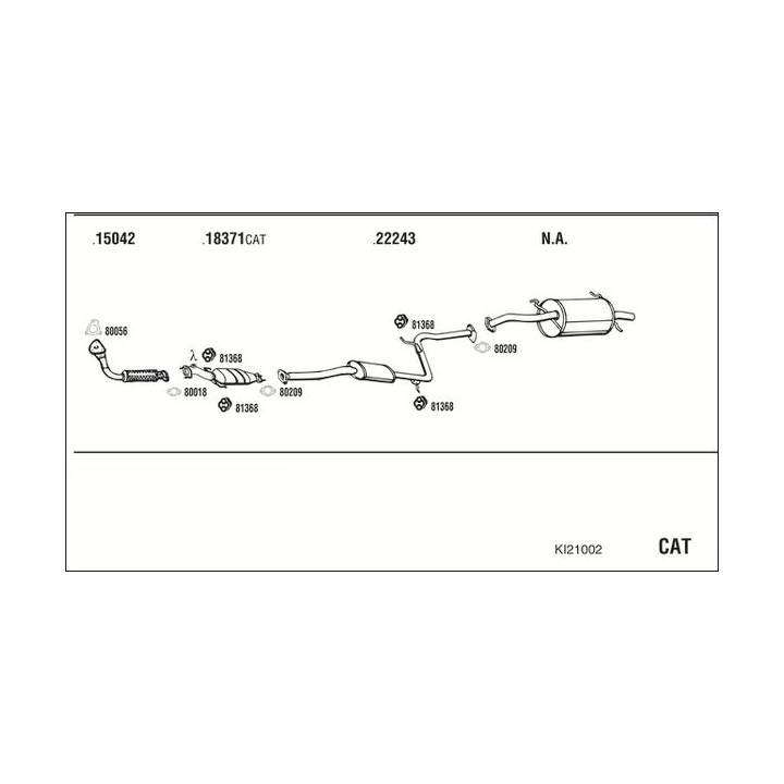 Išmetimo sistema WALKER KI21002