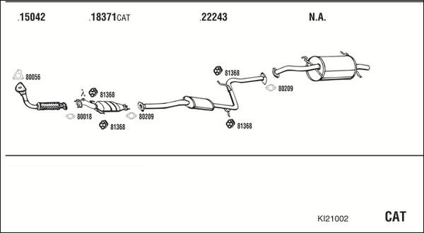 Išmetimo sistema WALKER KI21002