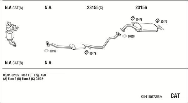 Išmetimo sistema WALKER KIH15672BA