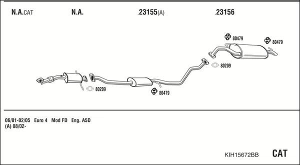 Išmetimo sistema WALKER KIH15672BB