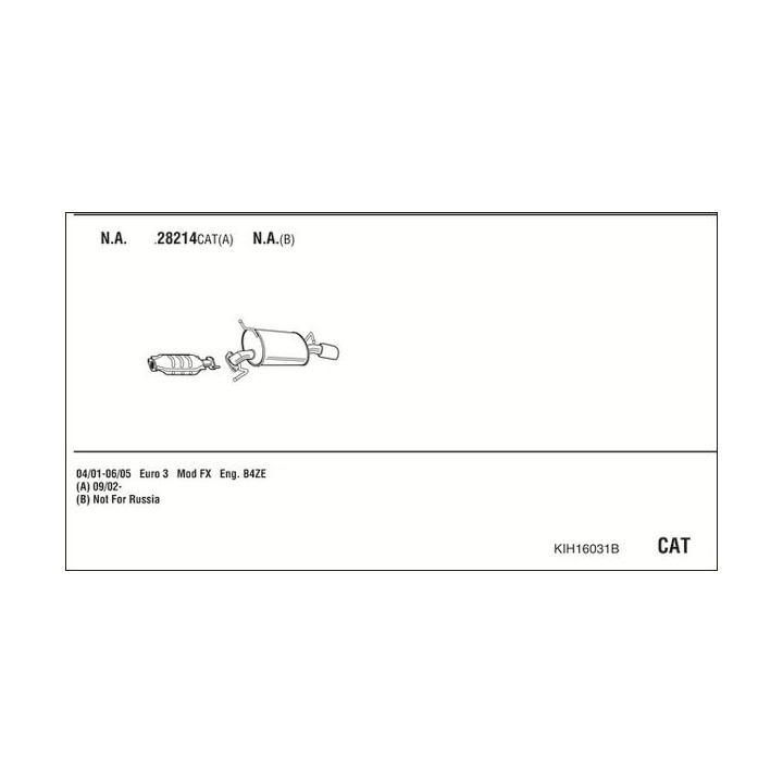 Išmetimo sistema WALKER KIH16031B