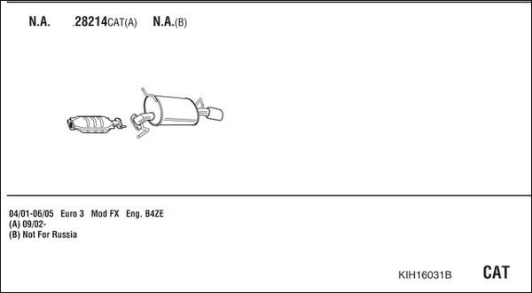 Išmetimo sistema WALKER KIH16031B