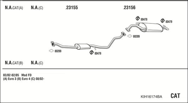 Išmetimo sistema WALKER KIH16174BA