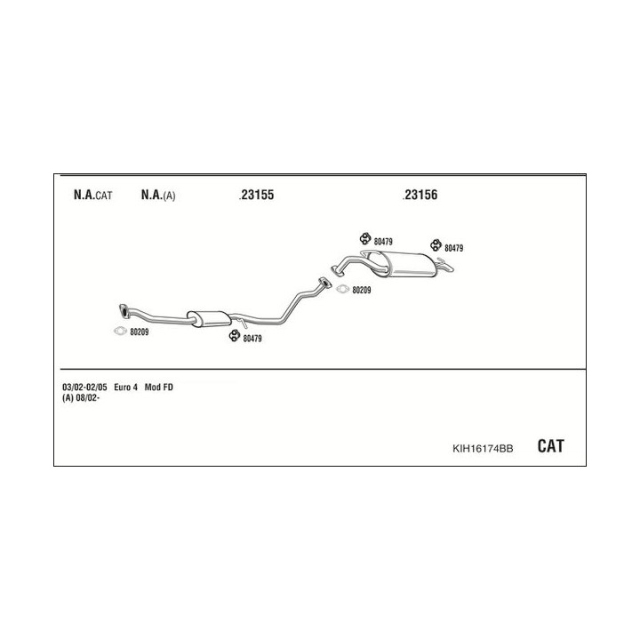 Išmetimo sistema WALKER KIH16174BB
