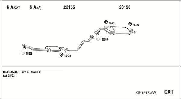 Išmetimo sistema WALKER KIH16174BB