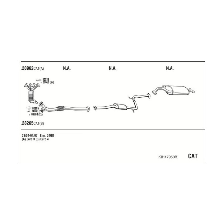 Išmetimo sistema WALKER KIH17950B