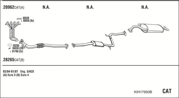 Išmetimo sistema WALKER KIH17950B