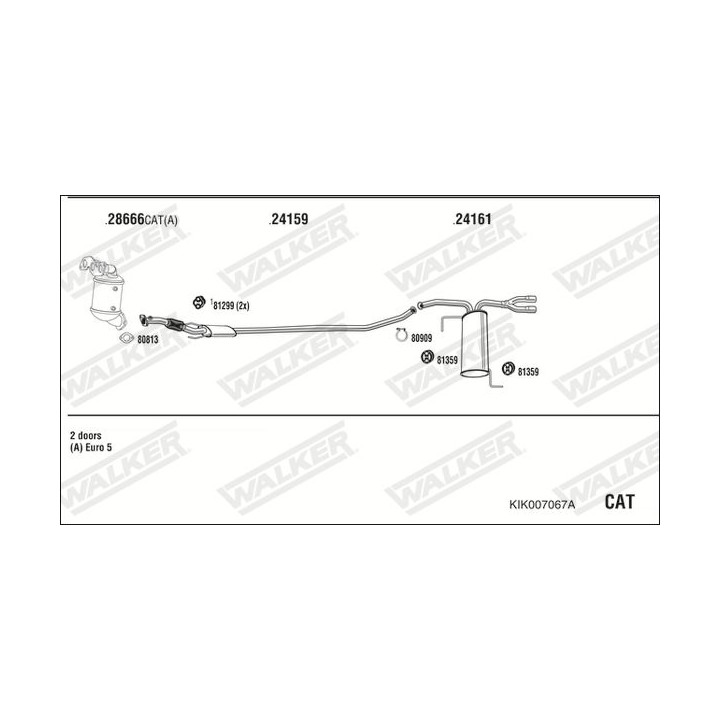 Išmetimo sistema WALKER KIK007067A
