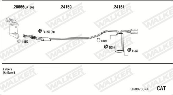 Išmetimo sistema WALKER KIK007067A