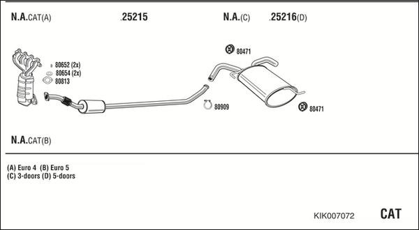 Išmetimo sistema WALKER KIK007072