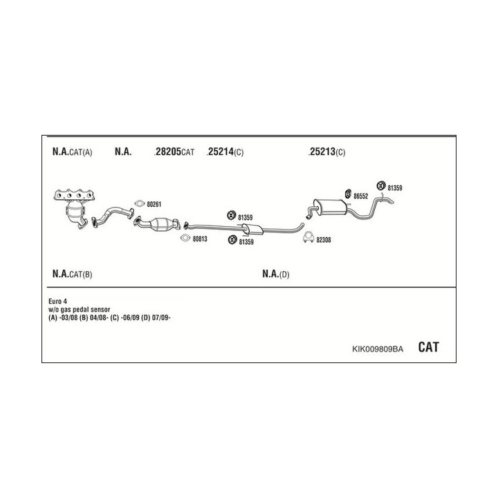 Išmetimo sistema WALKER KIK009809BA